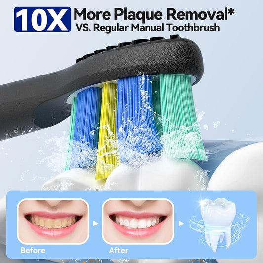 Electric Toothbrush with 10 Heads & Holder