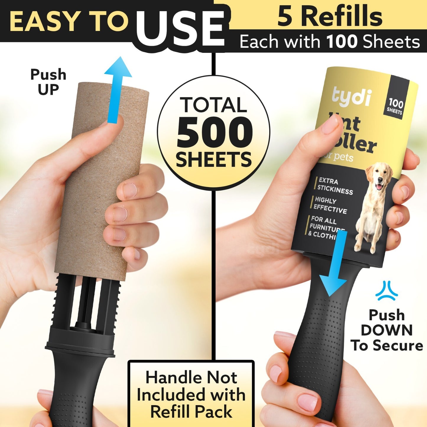 Pet Hair Lint Roller Refill (600 Sheets)