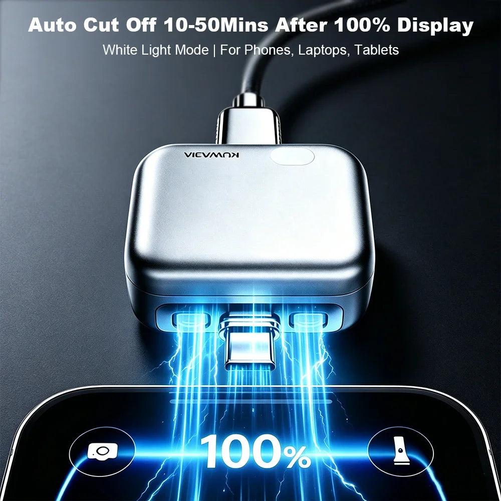 KUWAJIA KH-51 Universal Auto Disconnect Charger Adapter Type-C Charging Separator with Full Charge Auto Cut Function