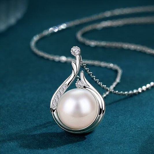 925 Silver Crystal Pearl Necklace