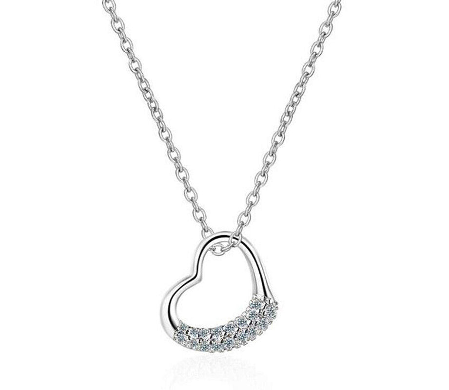 925 Silver Crystal Heart Necklace