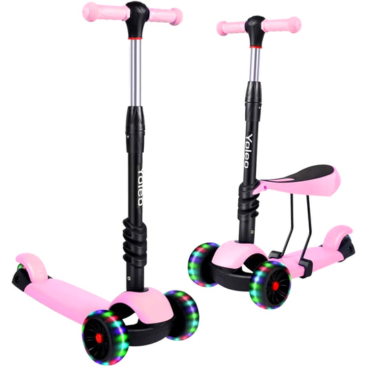 3-in-1 Kids Scooter – Ages 2–8, LED Wheels