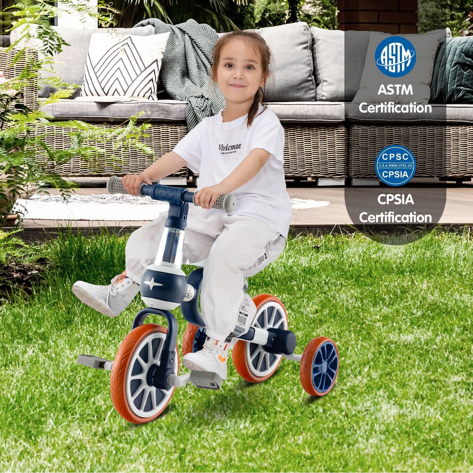 4-in-1 Kids Balance Trike – Adjustable Push Handle