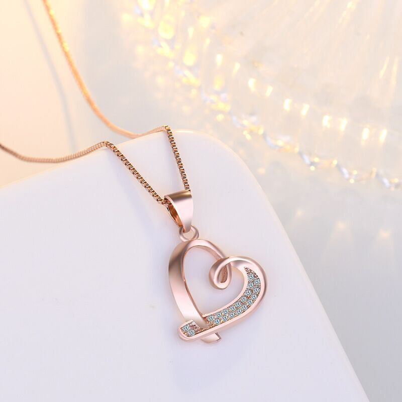 925 Silver Crystal Heart Necklace