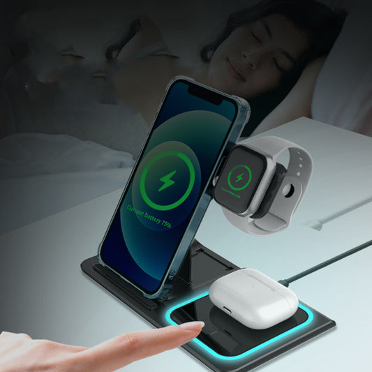 3-in-1 Wireless Charger with Foldable Light