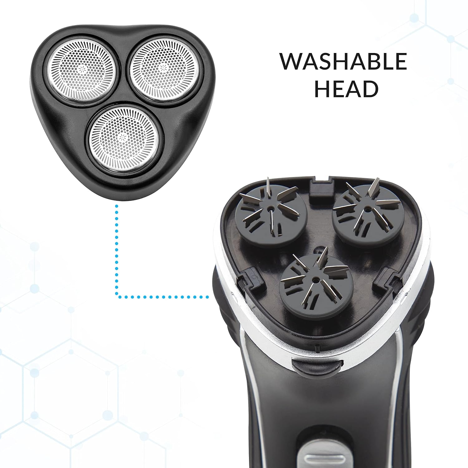 Men’s Electric Shaver – 3 Rotary Heads, Ergonomic, Cordless & Rechargeable