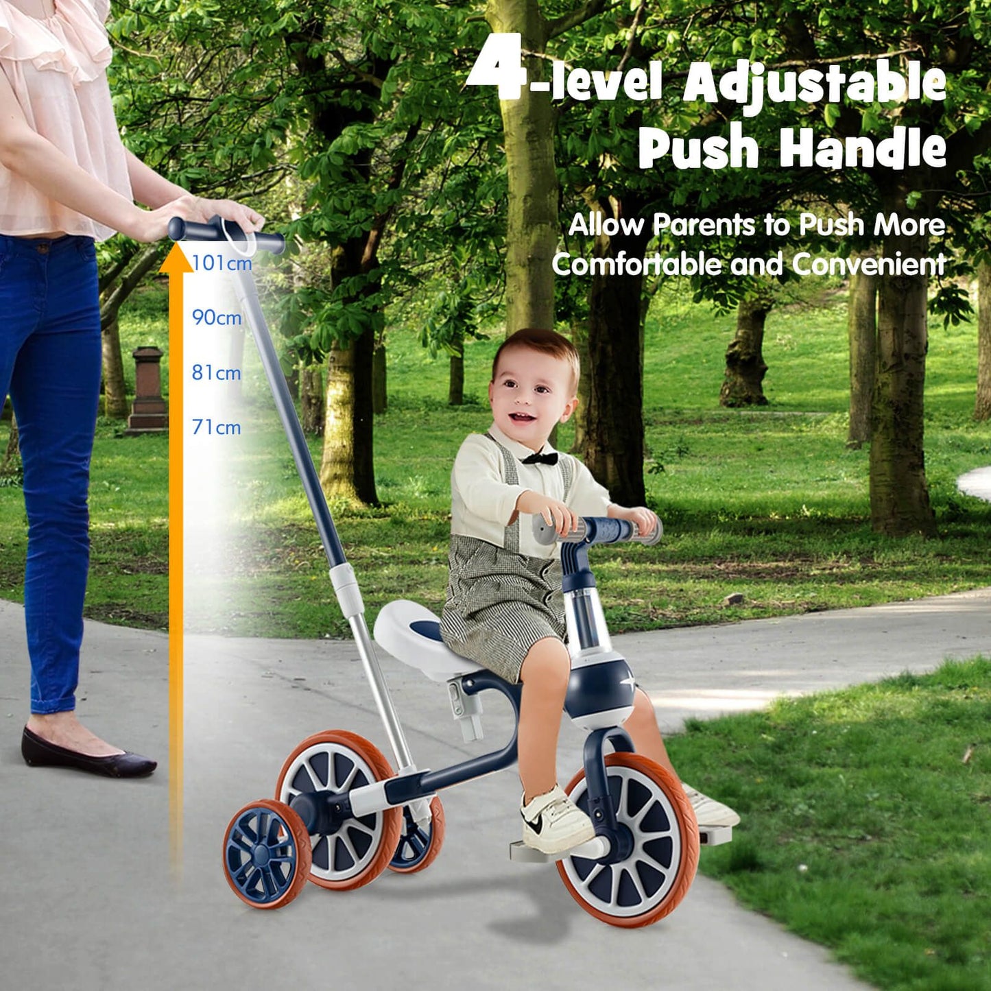 4-in-1 Kids Balance Trike – Adjustable Push Handle