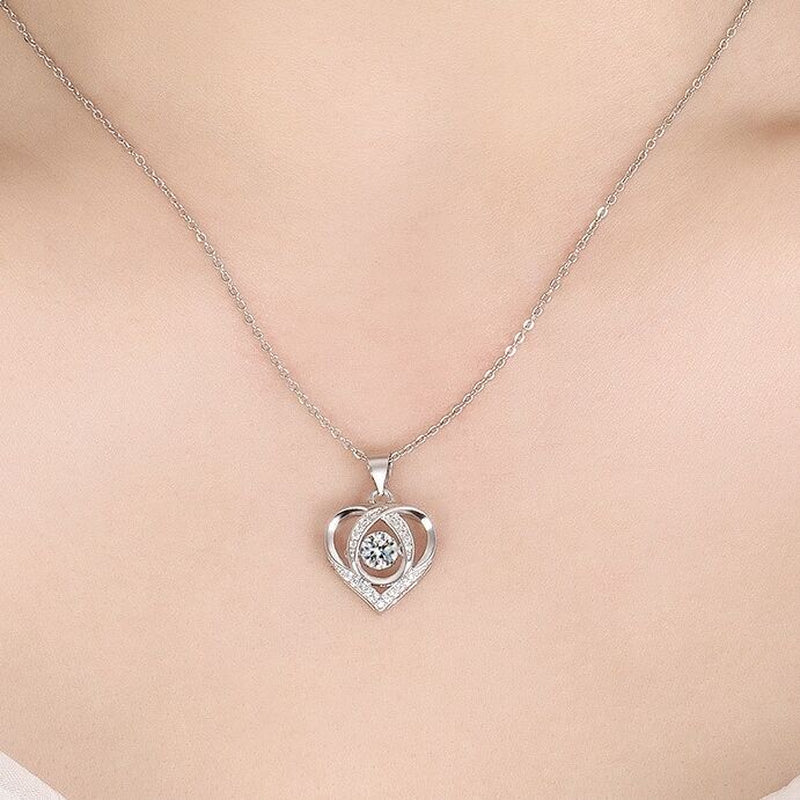 925 Silver Crystal Heart Necklace