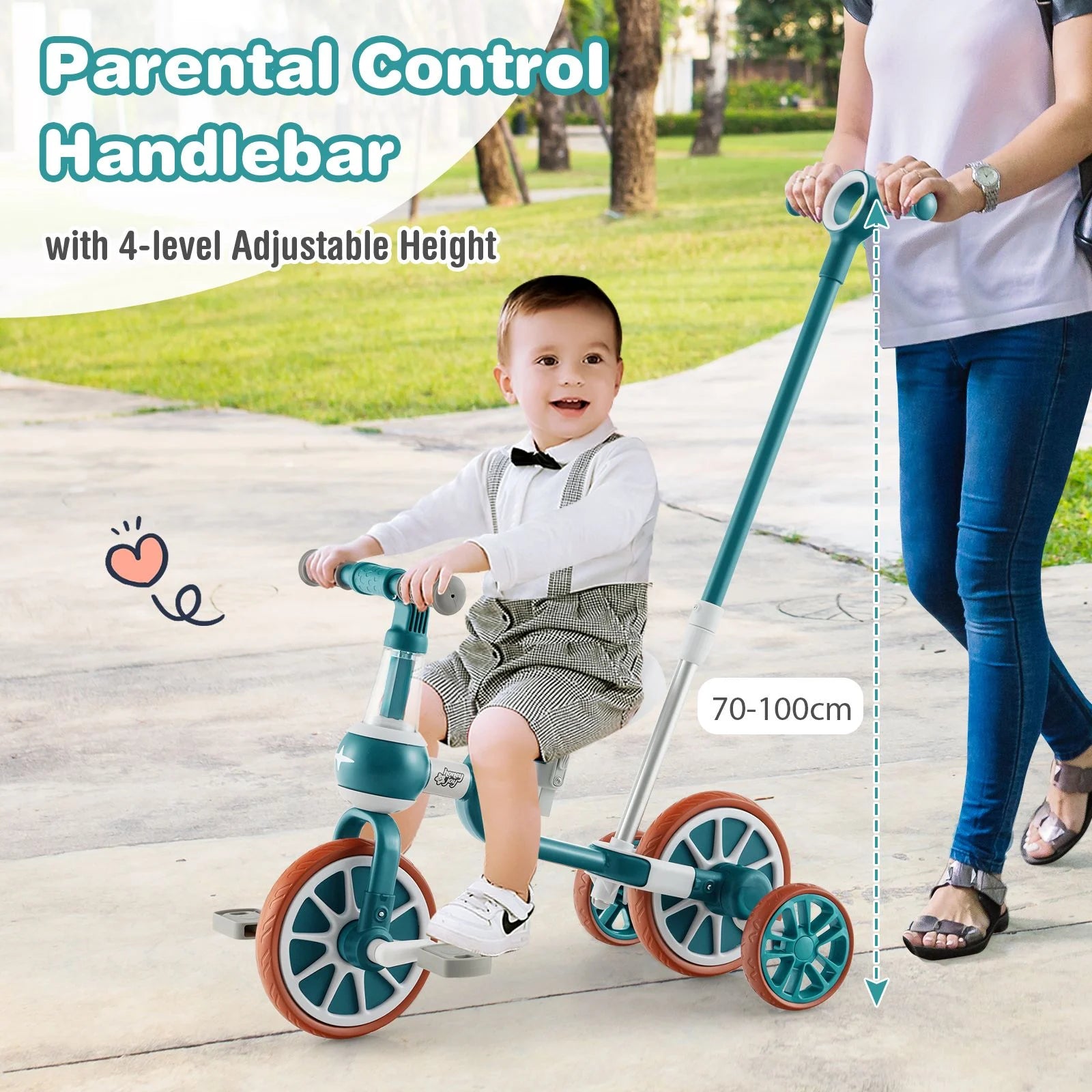 4-in-1 Kids Balance Trike – Adjustable Push Handle