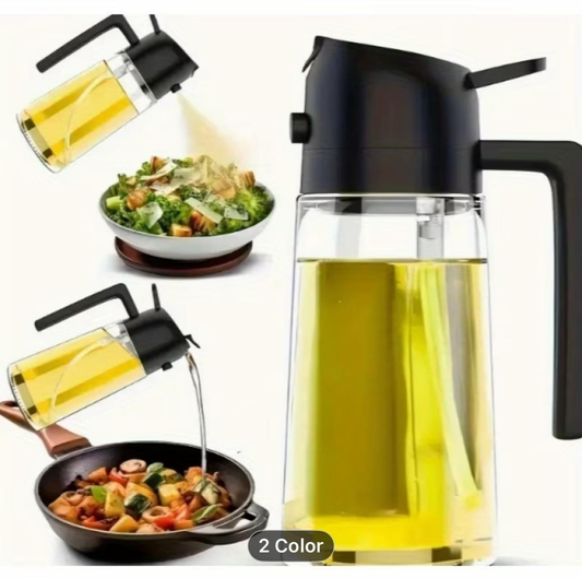 2-In-1 Oil Dispenser and Sprayer - 16Oz Food Grade Kitchen Bottle
