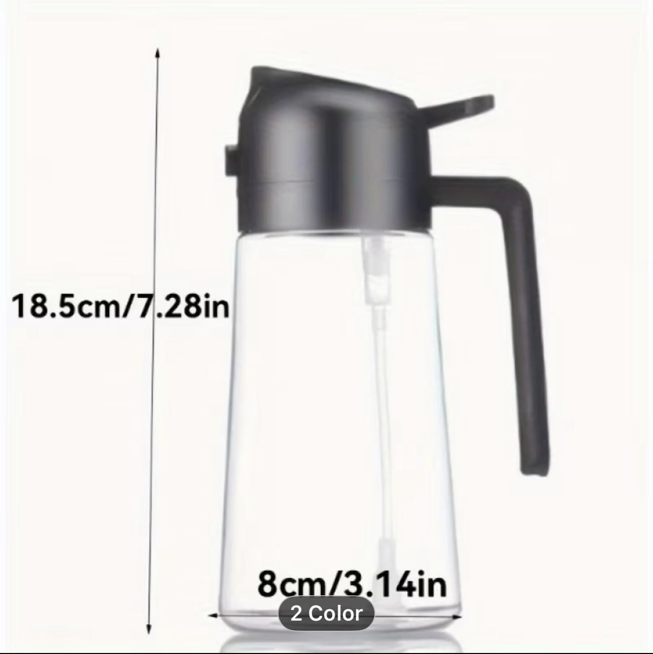 2-In-1 Oil Dispenser and Sprayer - 16Oz Food Grade Kitchen Bottle
