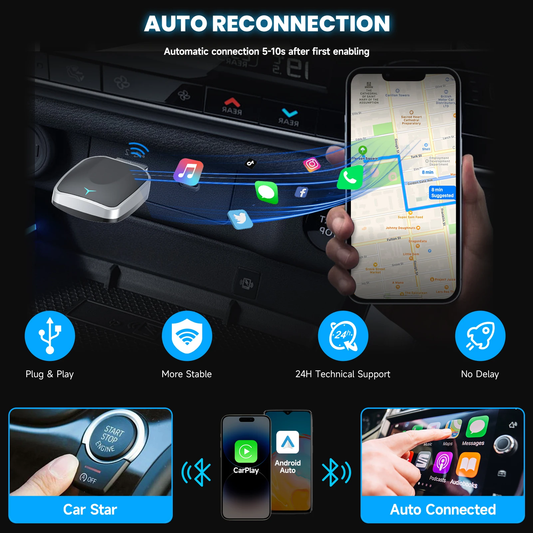 2-in-1 Wireless CarPlay & Android Auto Adapter