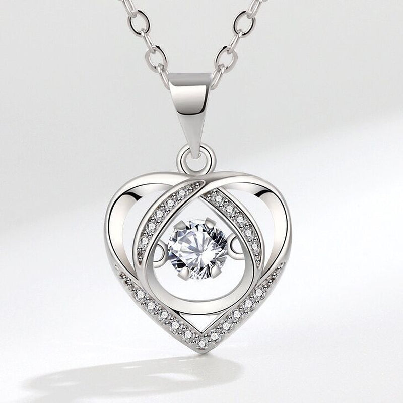 925 Silver Crystal Heart Necklace