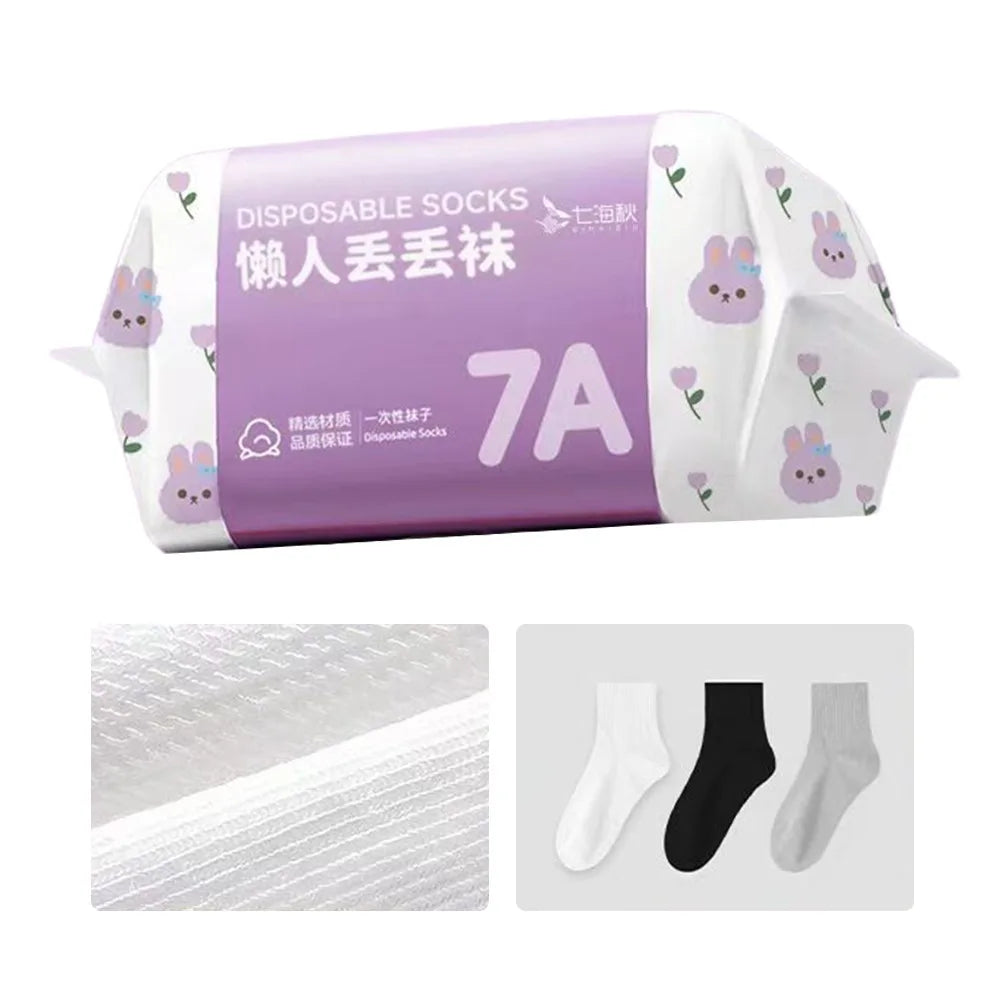 35-43 Disposable Socks Polyester Sweat Absorption Disposable Stocking Breathable Deodorization Travel Supplies Socks Unisex