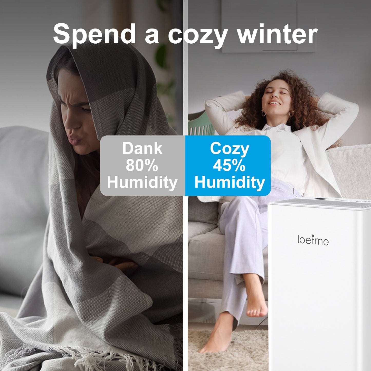 LOEFME 16 L Dehumidifier Portable Quiet Home Air Dryer for Mould Moisture Damp