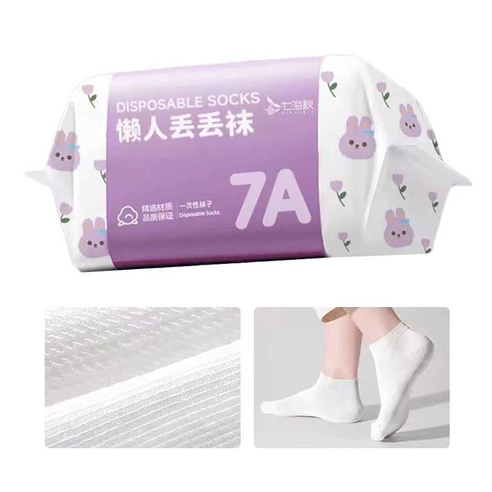 35-43 Disposable Socks Polyester Sweat Absorption Disposable Stocking Breathable Deodorization Travel Supplies Socks Unisex