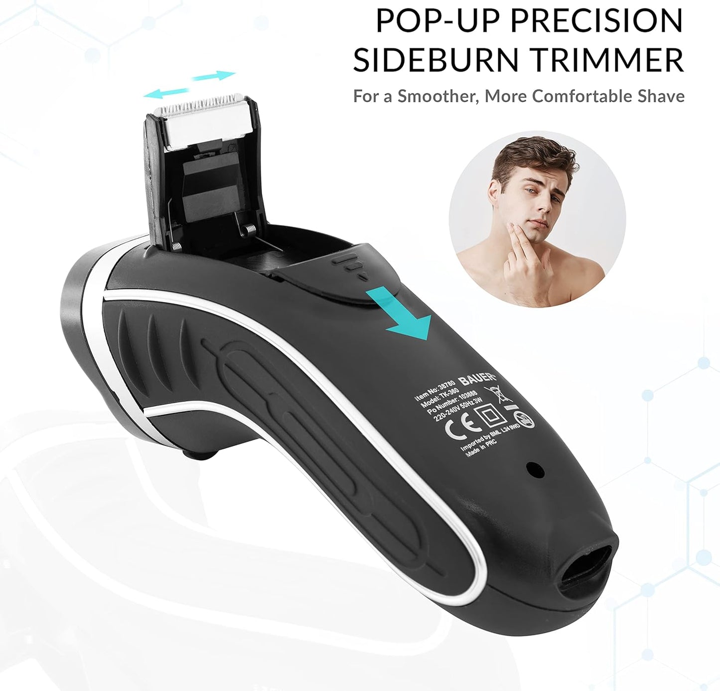 Men’s Electric Shaver – 3 Rotary Heads, Ergonomic, Cordless & Rechargeable