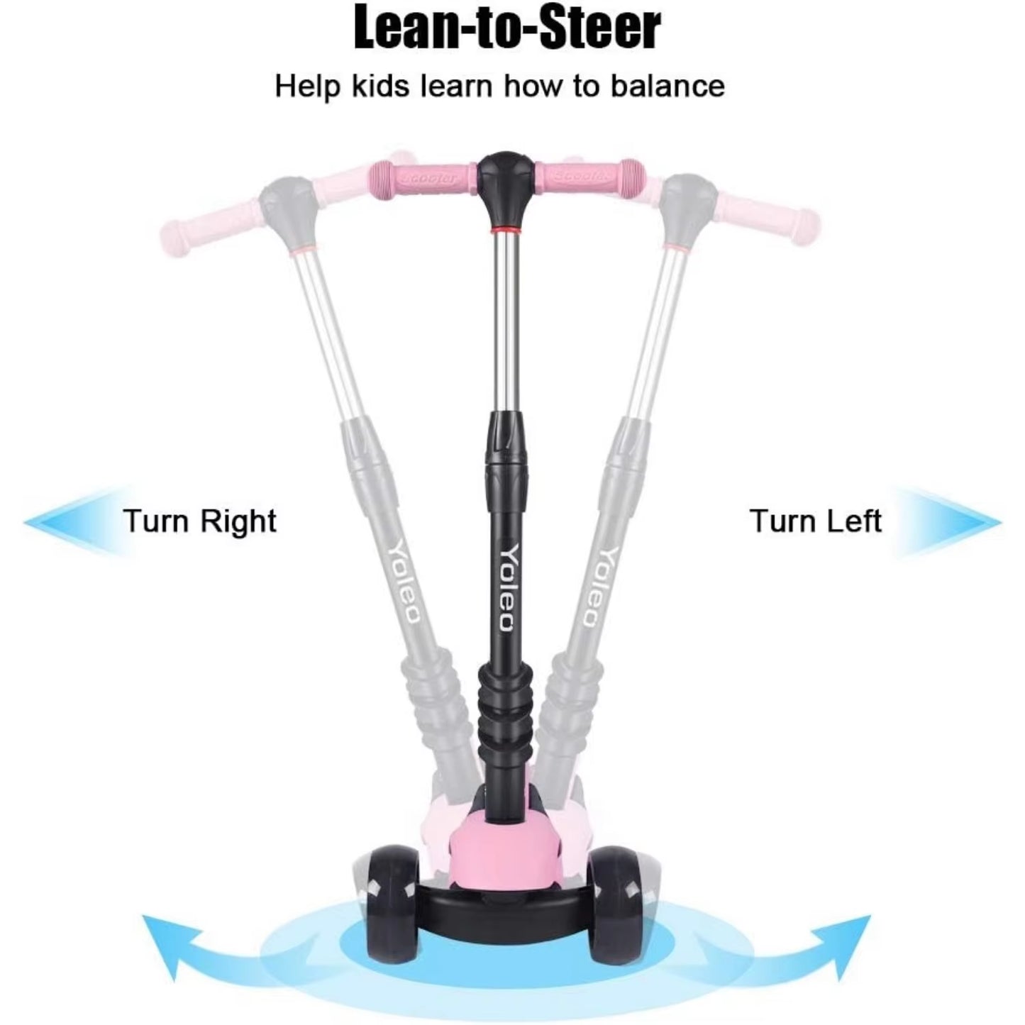 3-in-1 Kids Scooter – Ages 2–8, LED Wheels
