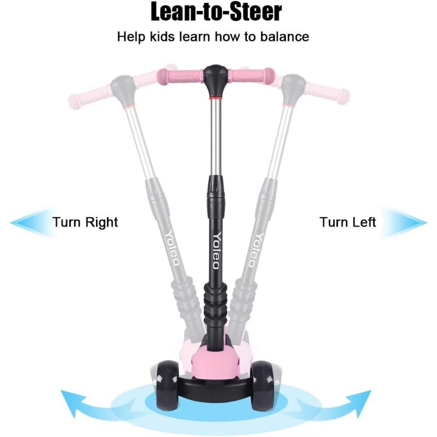 3-in-1 Kids Scooter – Ages 2–8, LED Wheels
