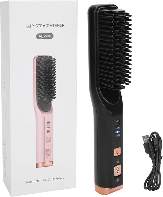 USB Hair Straightening Comb – 3 Temp Settings