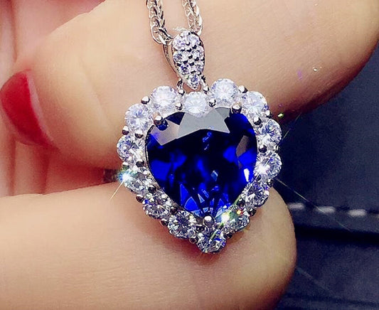 925 Silver Crystal Heart Necklace