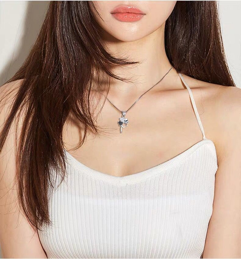 925 Silver Crystal Clover Necklace