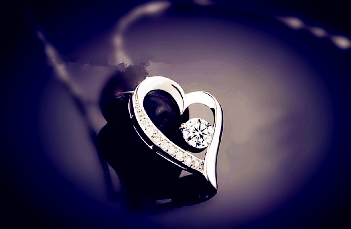 925 Silver Crystal Heart Necklace