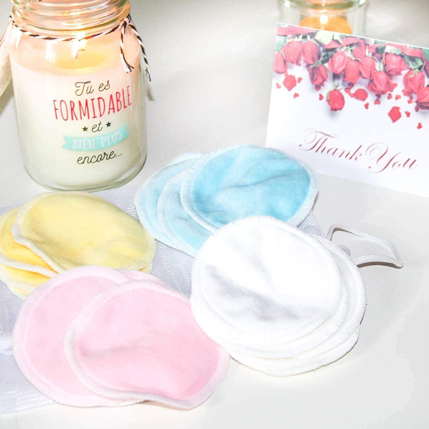 Reusable Makeup Remover Pads – 16pcs Bamboo & Cotton