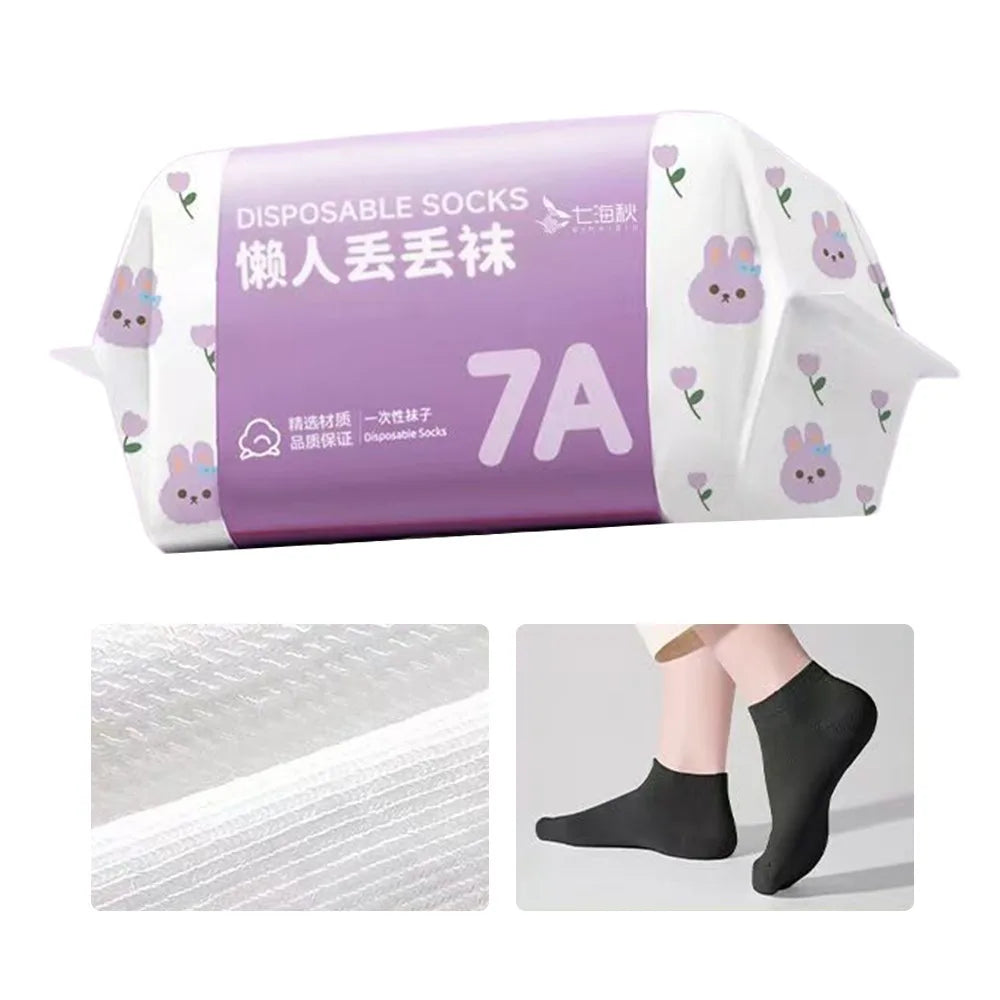 35-43 Disposable Socks Polyester Sweat Absorption Disposable Stocking Breathable Deodorization Travel Supplies Socks Unisex