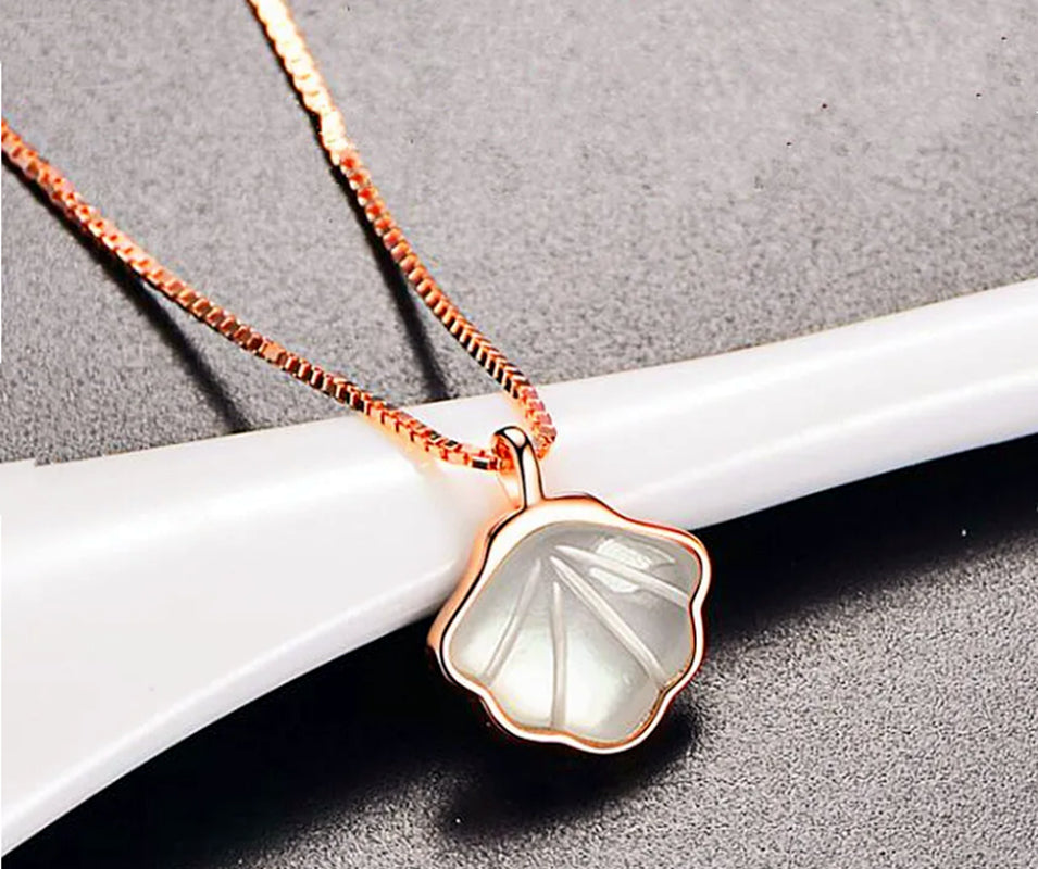 925 Silver Rose Gold Shell Necklace