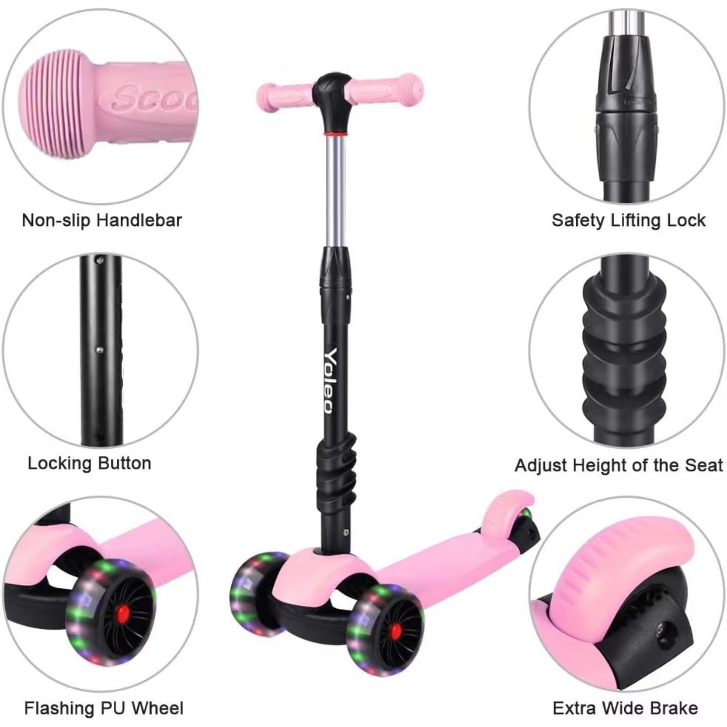 3-in-1 Kids Scooter – Ages 2–8, LED Wheels