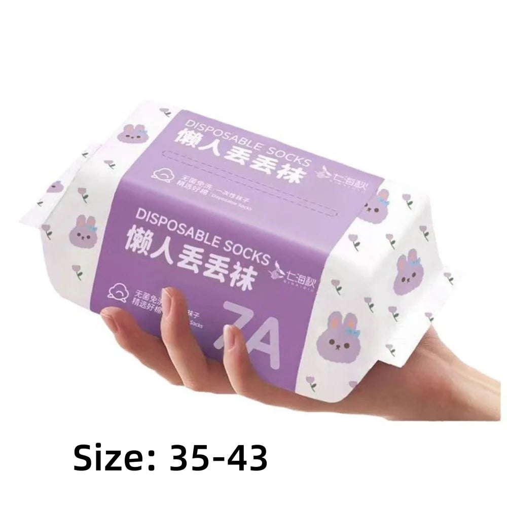 35-43 Disposable Socks Polyester Sweat Absorption Disposable Stocking Breathable Deodorization Travel Supplies Socks Unisex