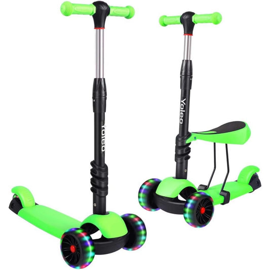 3-in-1 Kids Scooter – Ages 2–8, LED Wheels