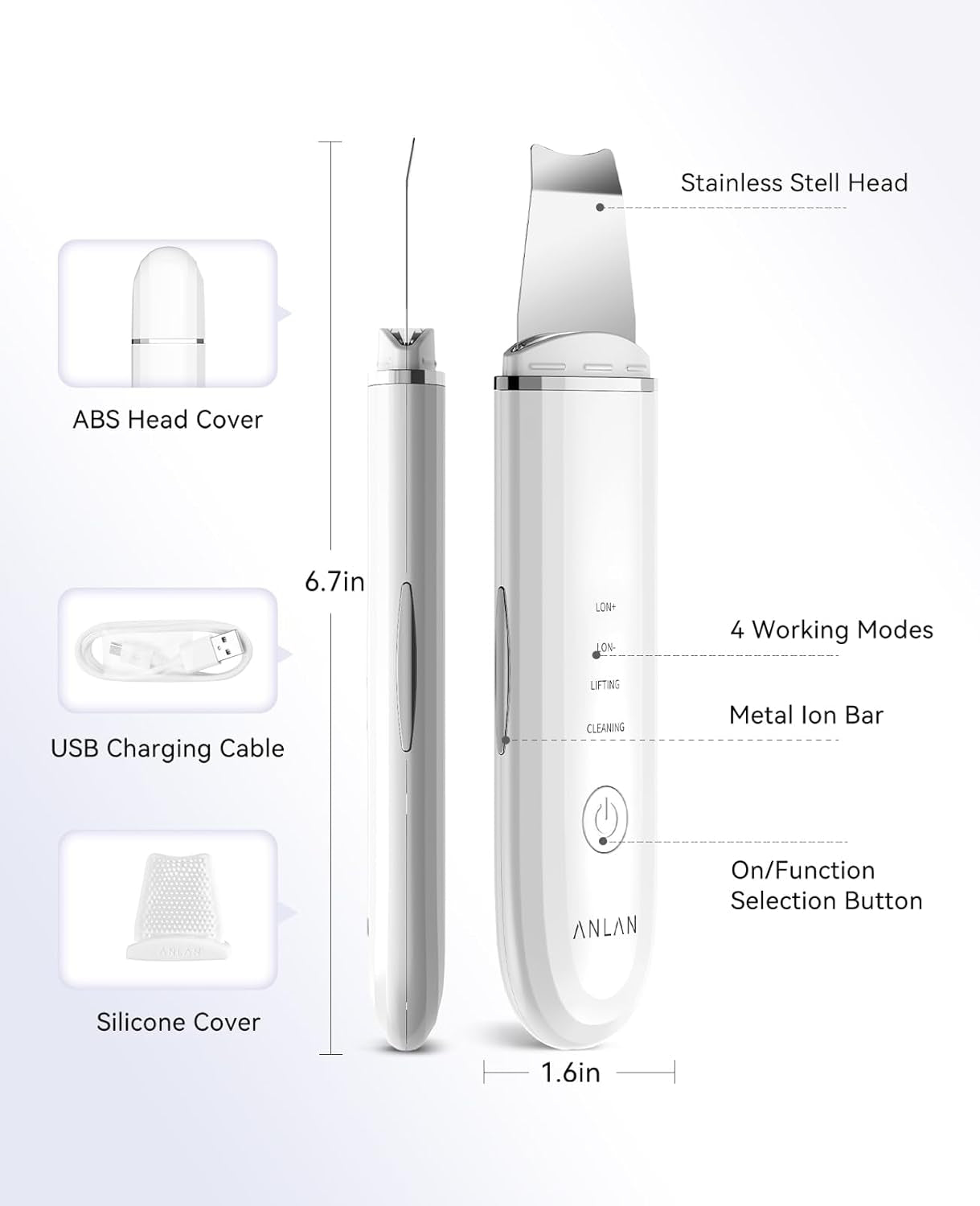 Ultrasonic Skin Scrubber – Face Cleanser & Blackhead Remover