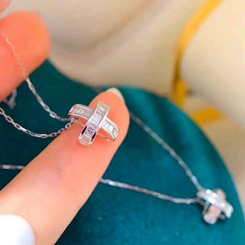 925 Silver Crystal Cross Necklace