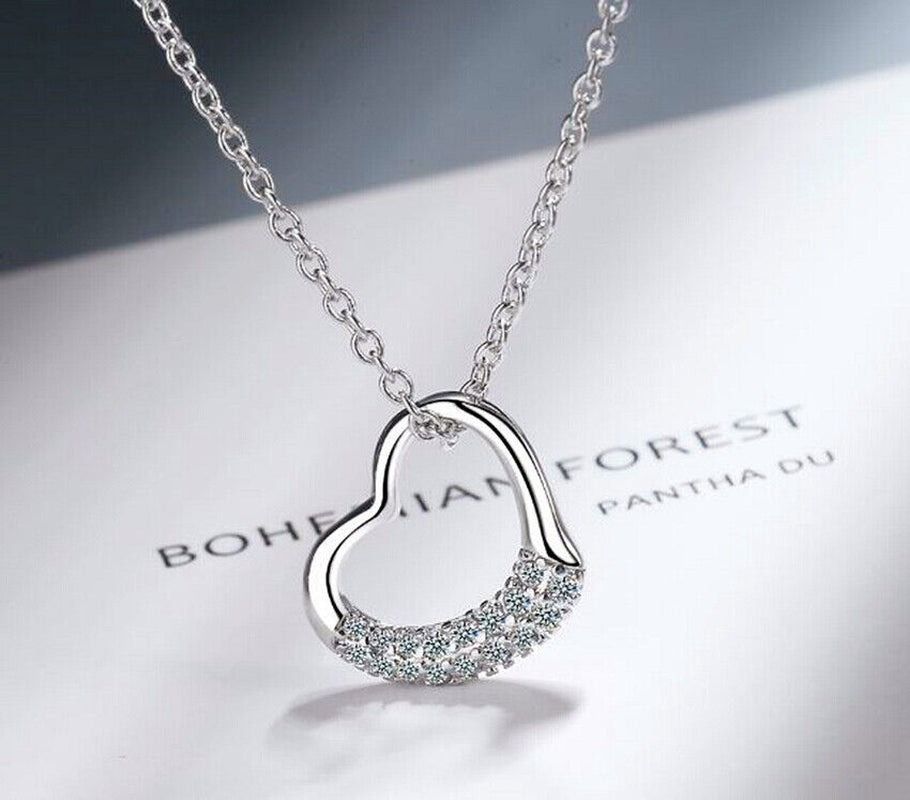 925 Silver Crystal Heart Necklace