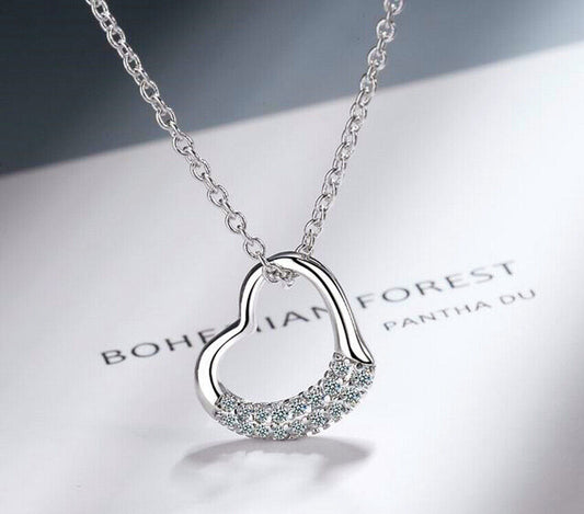 925 Silver Crystal Heart Necklace