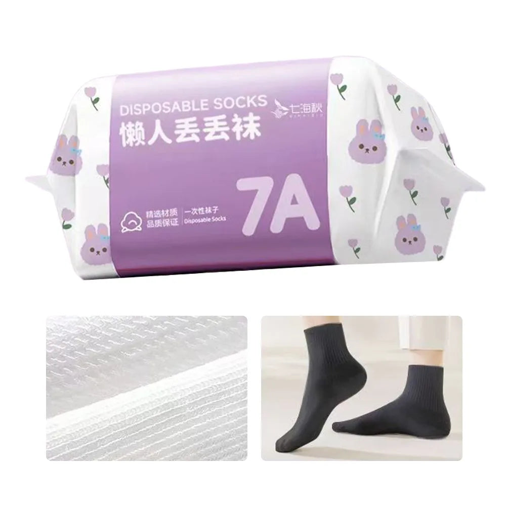 35-43 Disposable Socks Polyester Sweat Absorption Disposable Stocking Breathable Deodorization Travel Supplies Socks Unisex