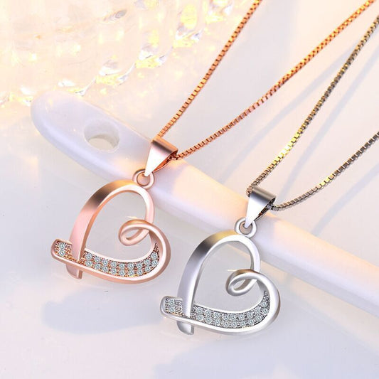 925 Silver Crystal Heart Necklace