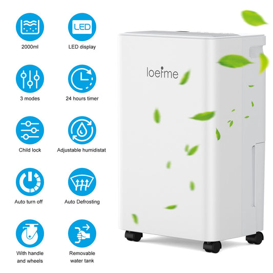 LOEFME 16 L Dehumidifier Portable Quiet Home Air Dryer for Mould Moisture Damp