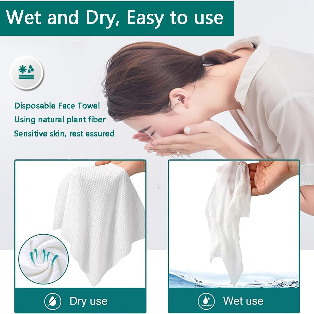 Disposable Soft Cotton Face Wipes – 60pcs (20×20 cm)