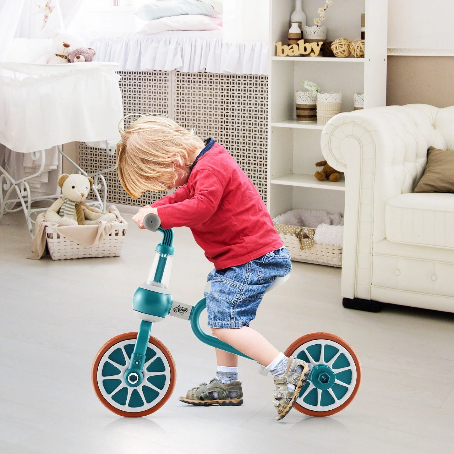 4-in-1 Kids Balance Trike – Adjustable Push Handle
