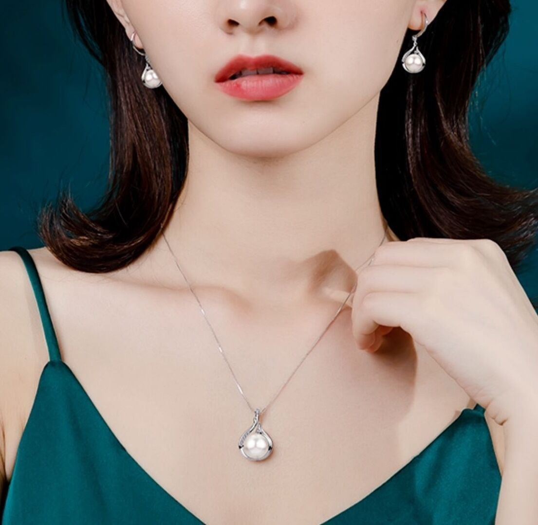 925 Silver Crystal Pearl Necklace
