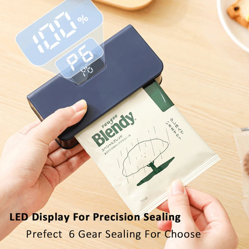 Bag Sealer Mini Plastic Bags Sealer 2In1 Portable Packaging Thermal Sealing Machine Rechargeable Food Storage Plastic Bag Sealer