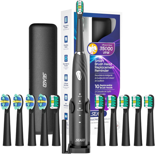 Electric Toothbrush with 10 Heads & Holder