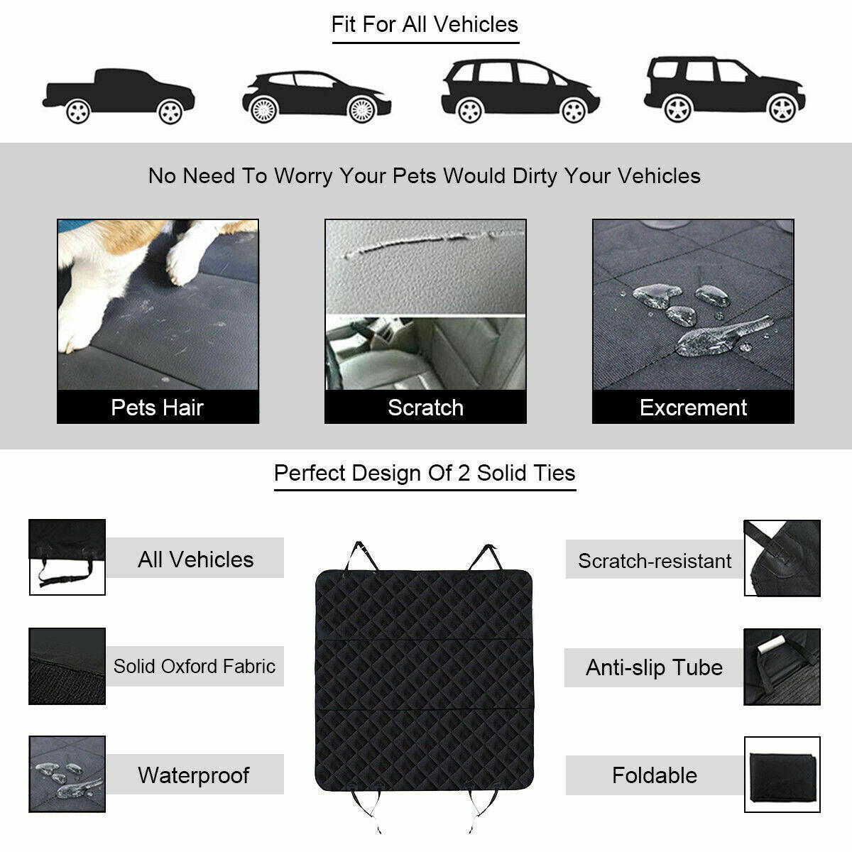 Back Seat Extender & Dog Hammock for Cars