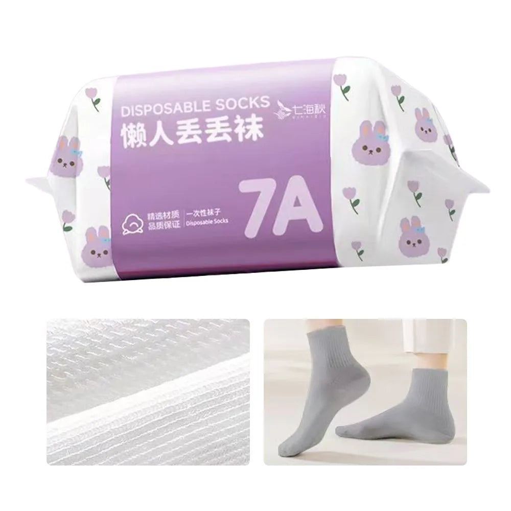 35-43 Disposable Socks Polyester Sweat Absorption Disposable Stocking Breathable Deodorization Travel Supplies Socks Unisex