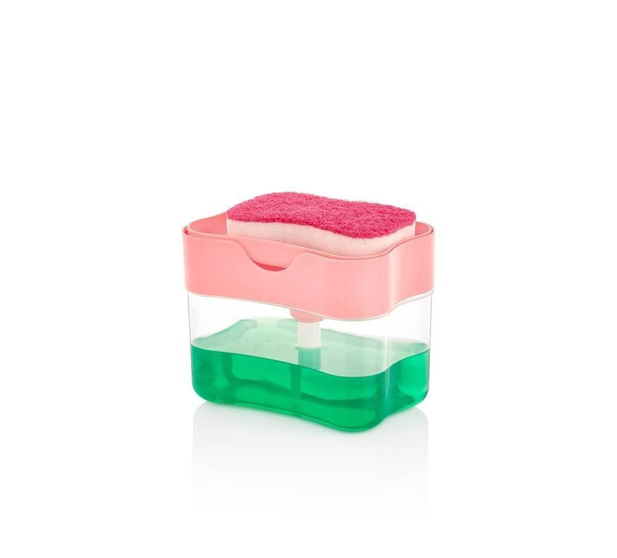 Kitchen Dish Soap Dispenser and Sponge Holder – Simple Countertop Pump