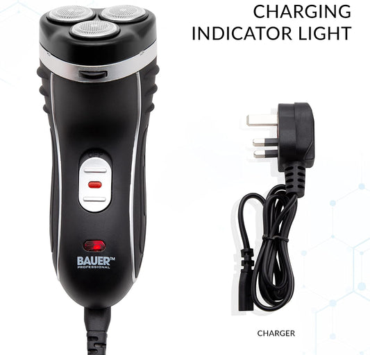 Men’s Electric Shaver – 3 Rotary Heads, Ergonomic, Cordless & Rechargeable