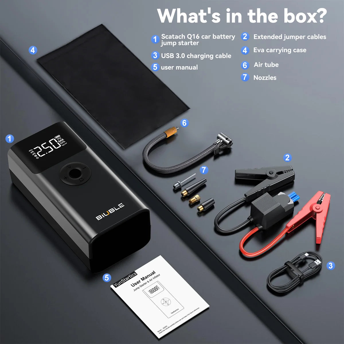 Car Jump Starter with Air Compressor – 150PSI